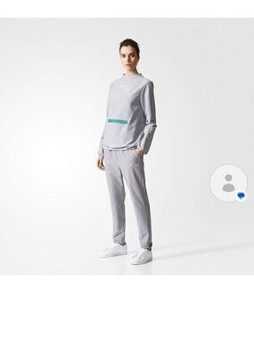 adidas Women's Light Gray Track Pants with Teal Accent